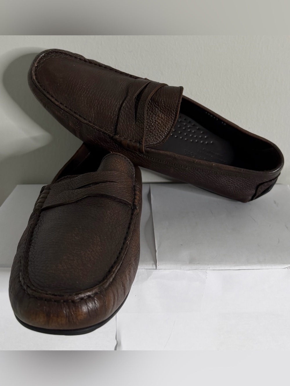 To Boot New York Men’s Dark Brown Deerskin Loafers Size 12